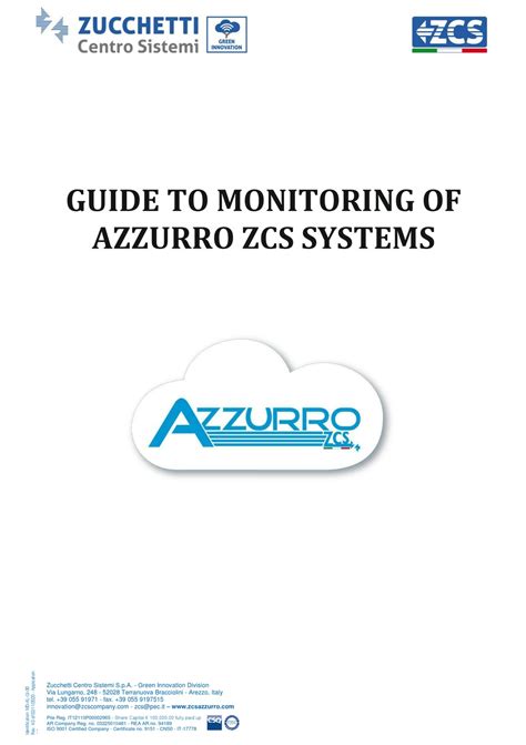 COMPLETE GUIDE TO MONITORING OF AZZURRO ZCS .